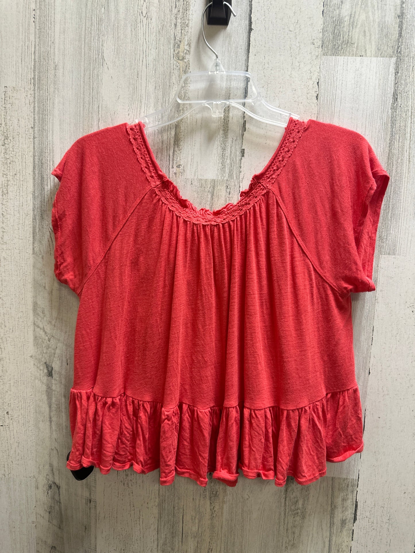 Red Top Short Sleeve Free People, Size Xs