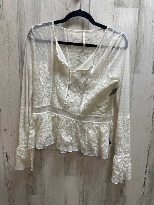 White Top Long Sleeve Free People, Size M