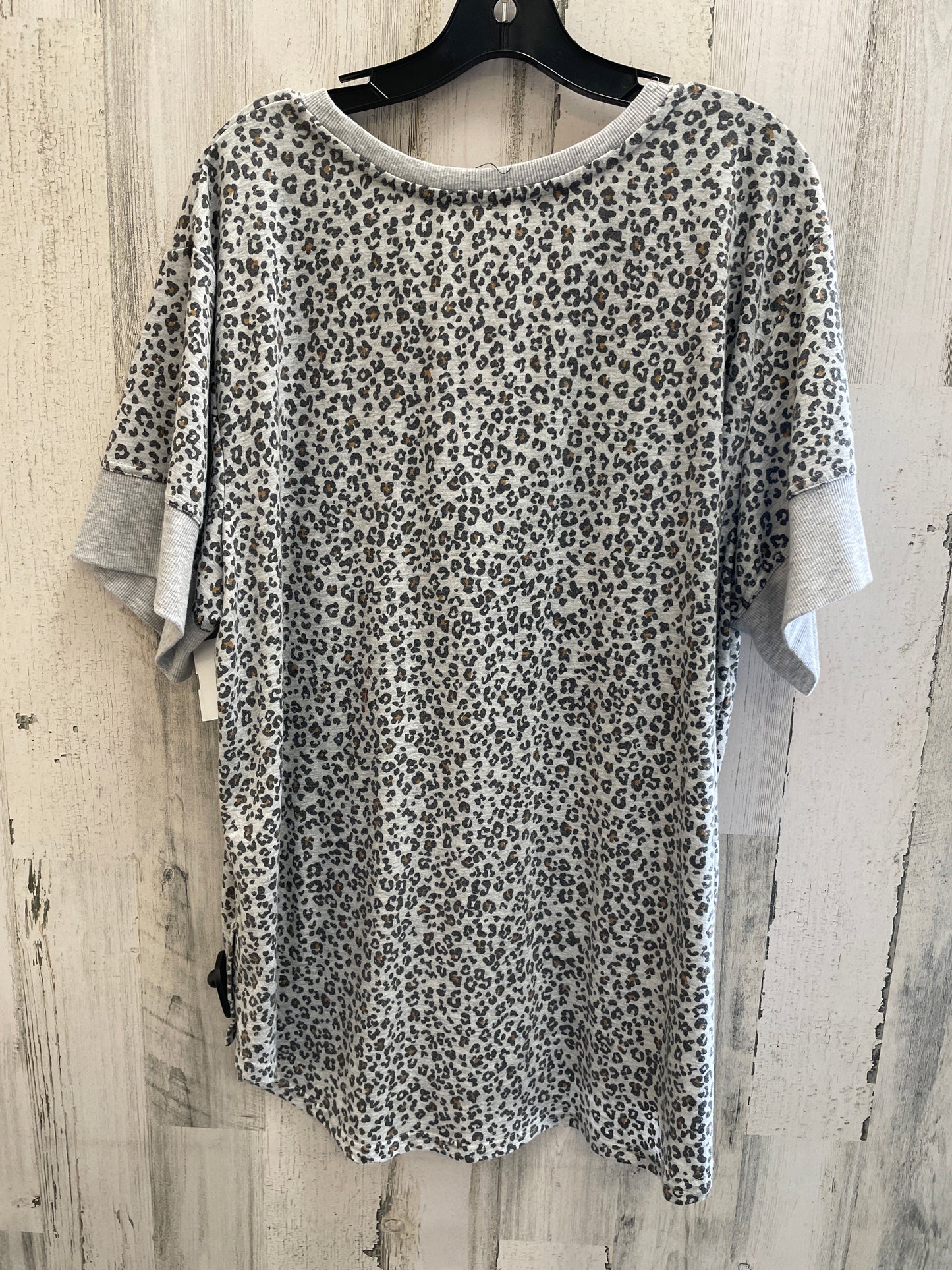 Animal Print Top Short Sleeve Jane And Delancey, Size 2x