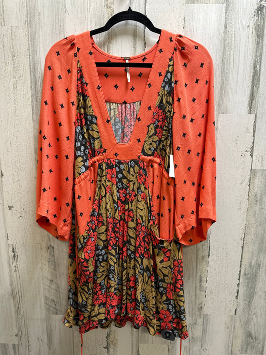 Orange Dress Casual Short Free People, Size Xs