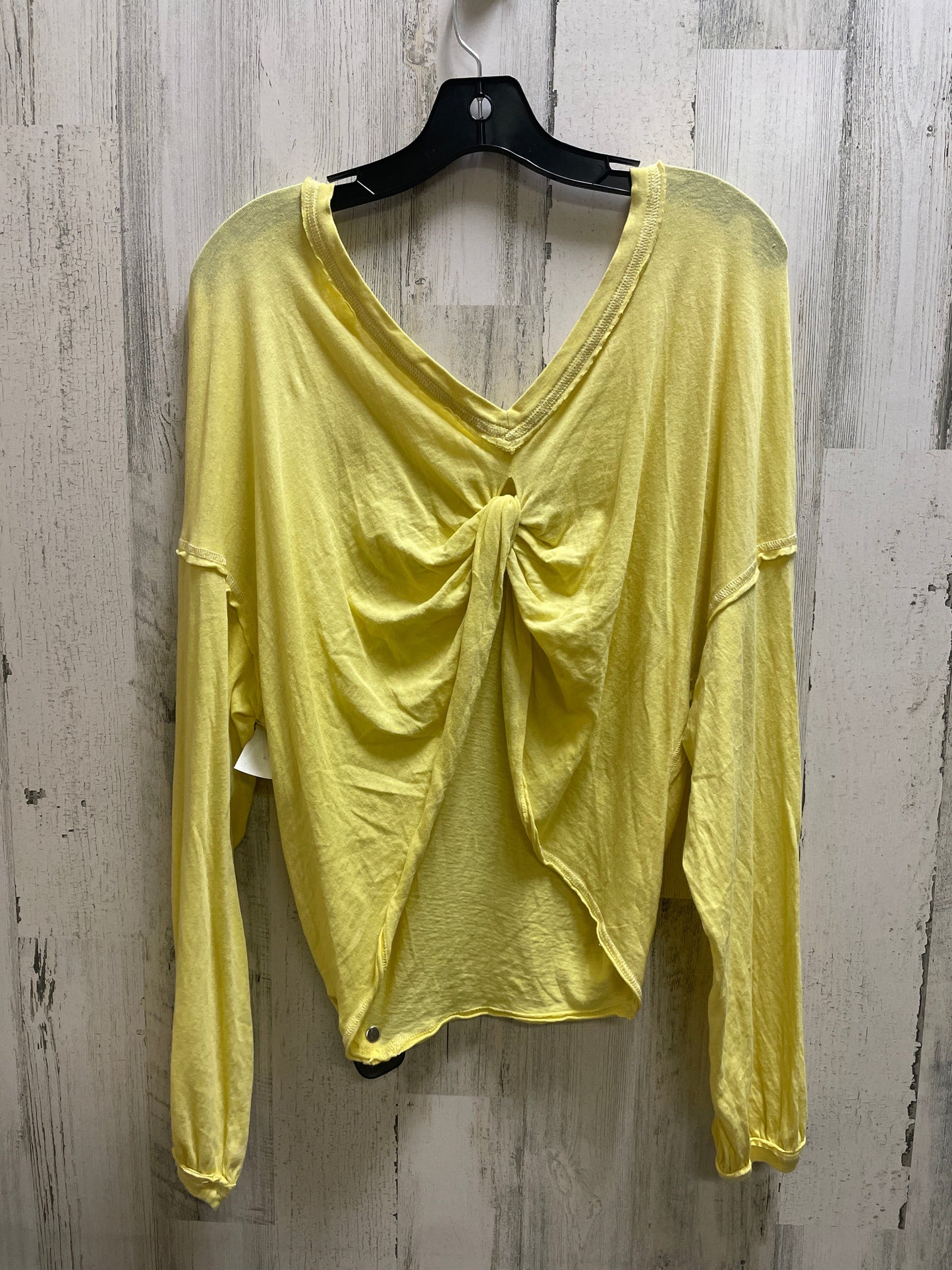 Yellow Top Long Sleeve Free People, Size S
