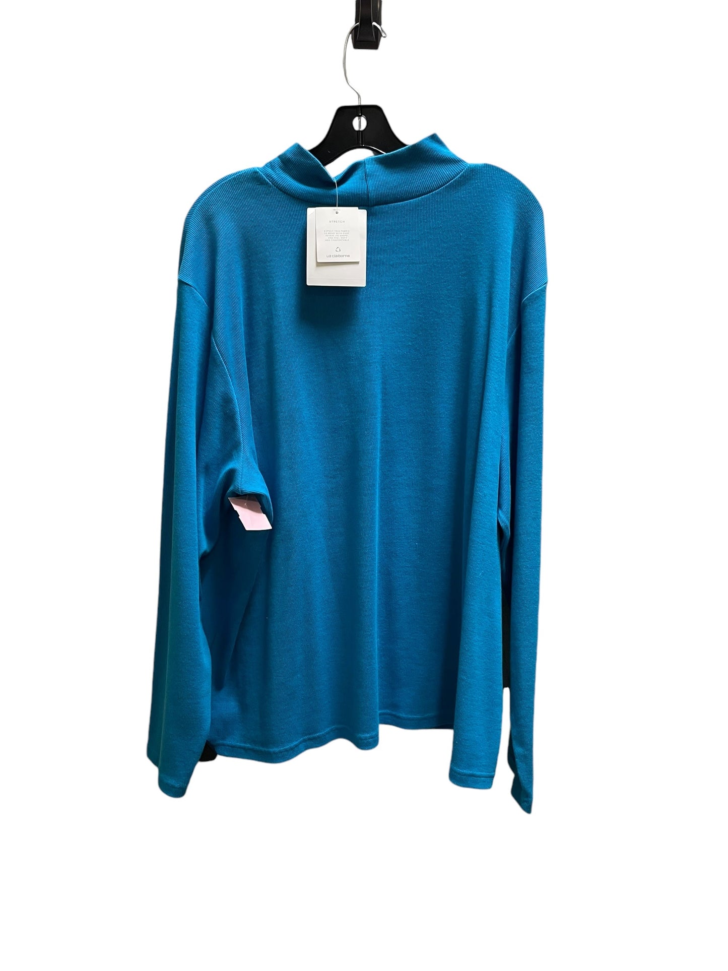 Top Long Sleeve By Liz Claiborne In Blue, Size: 3x