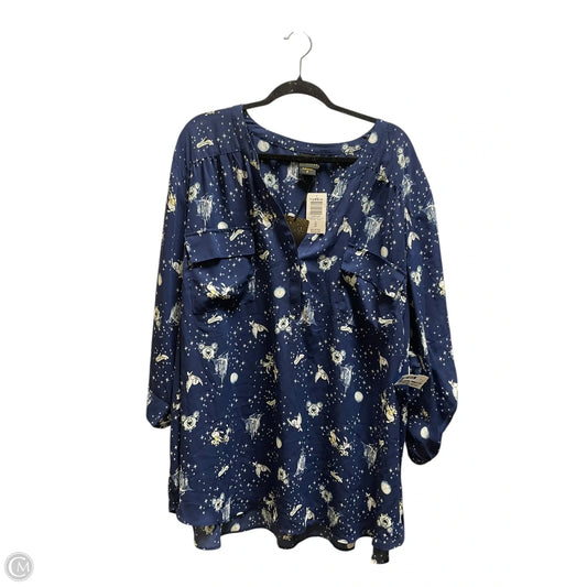 Top Long Sleeve By Torrid In Blue, Size: 4x