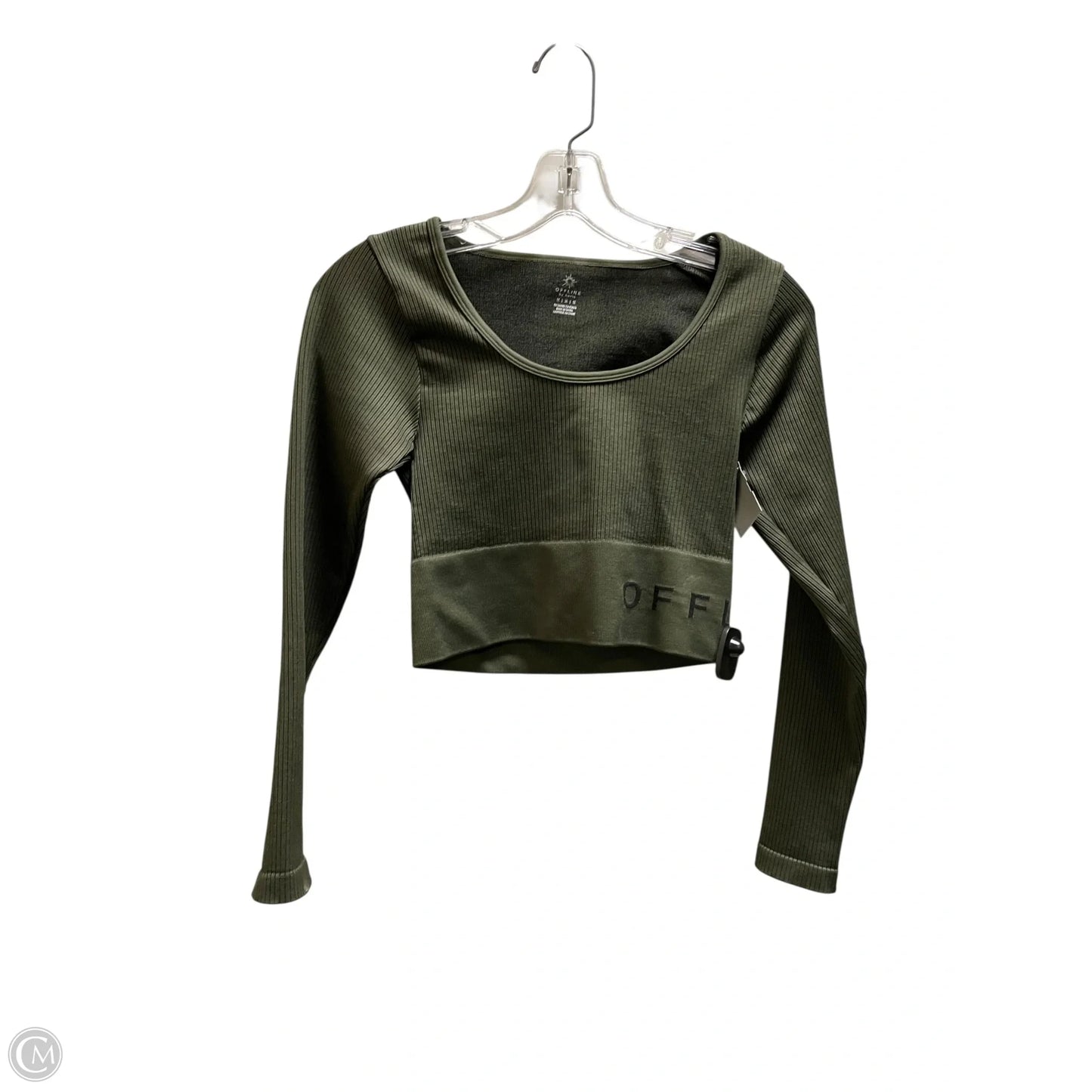 Athletic Top Long Sleeve Collar By Aerie In Green, Size: M