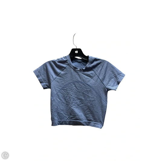 Athletic Top Short Sleeve By Lululemon In Blue, Size: 4
