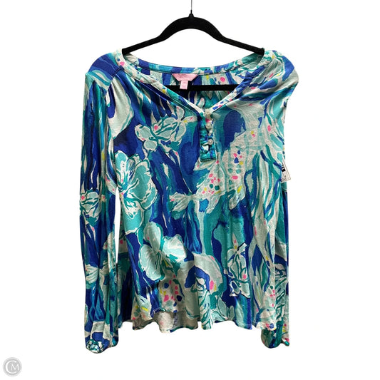 Top Long Sleeve Designer By Lilly Pulitzer In Blue, Size: Xs