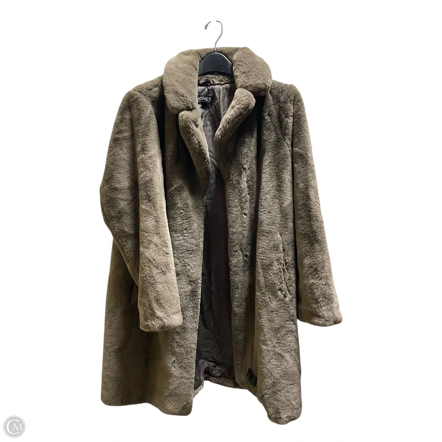 Jacket Faux Fur & Sherpa By Jones New York In Brown, Size: L