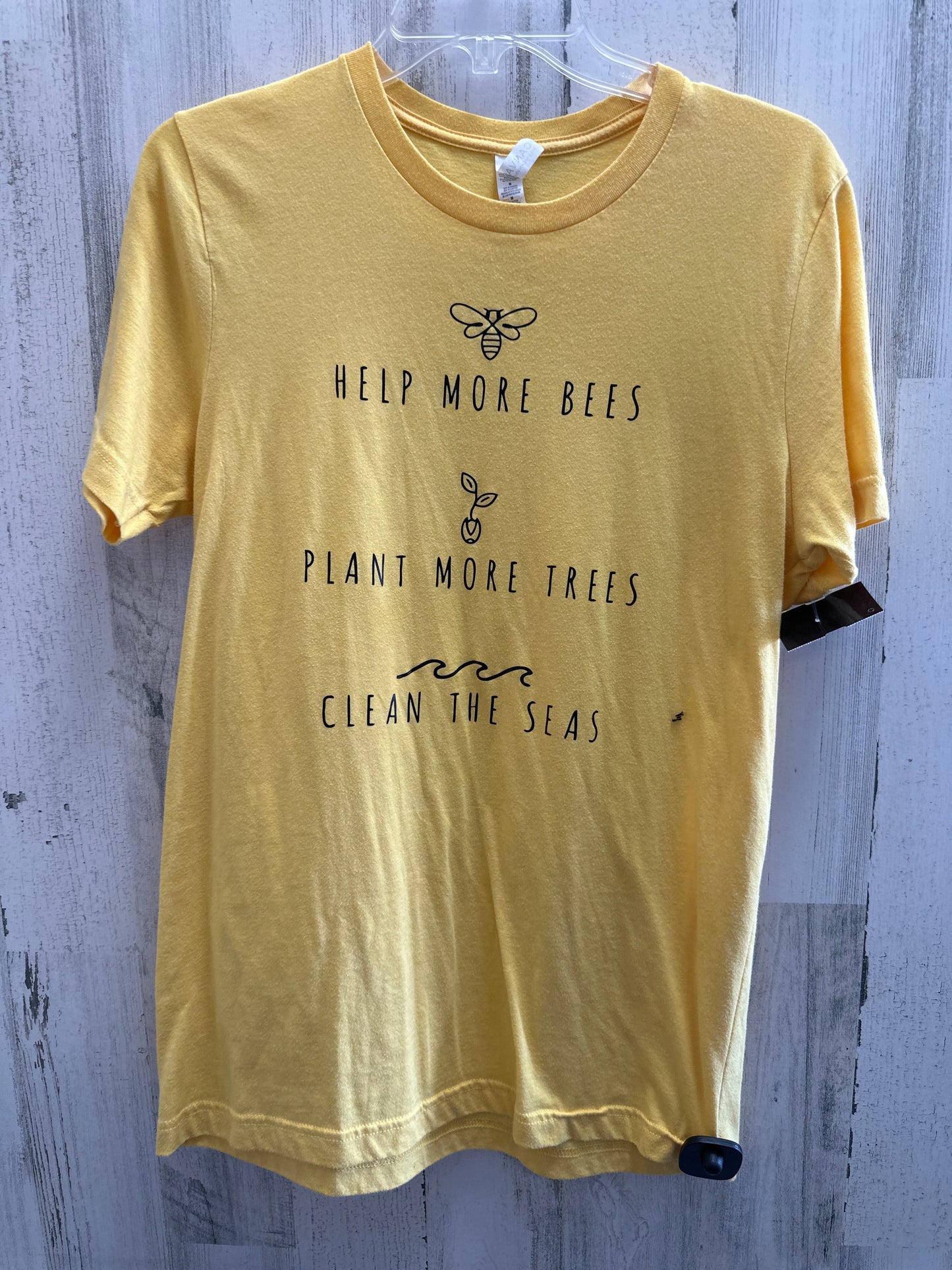 Yellow Top Short Sleeve Clothes Mentor, Size M