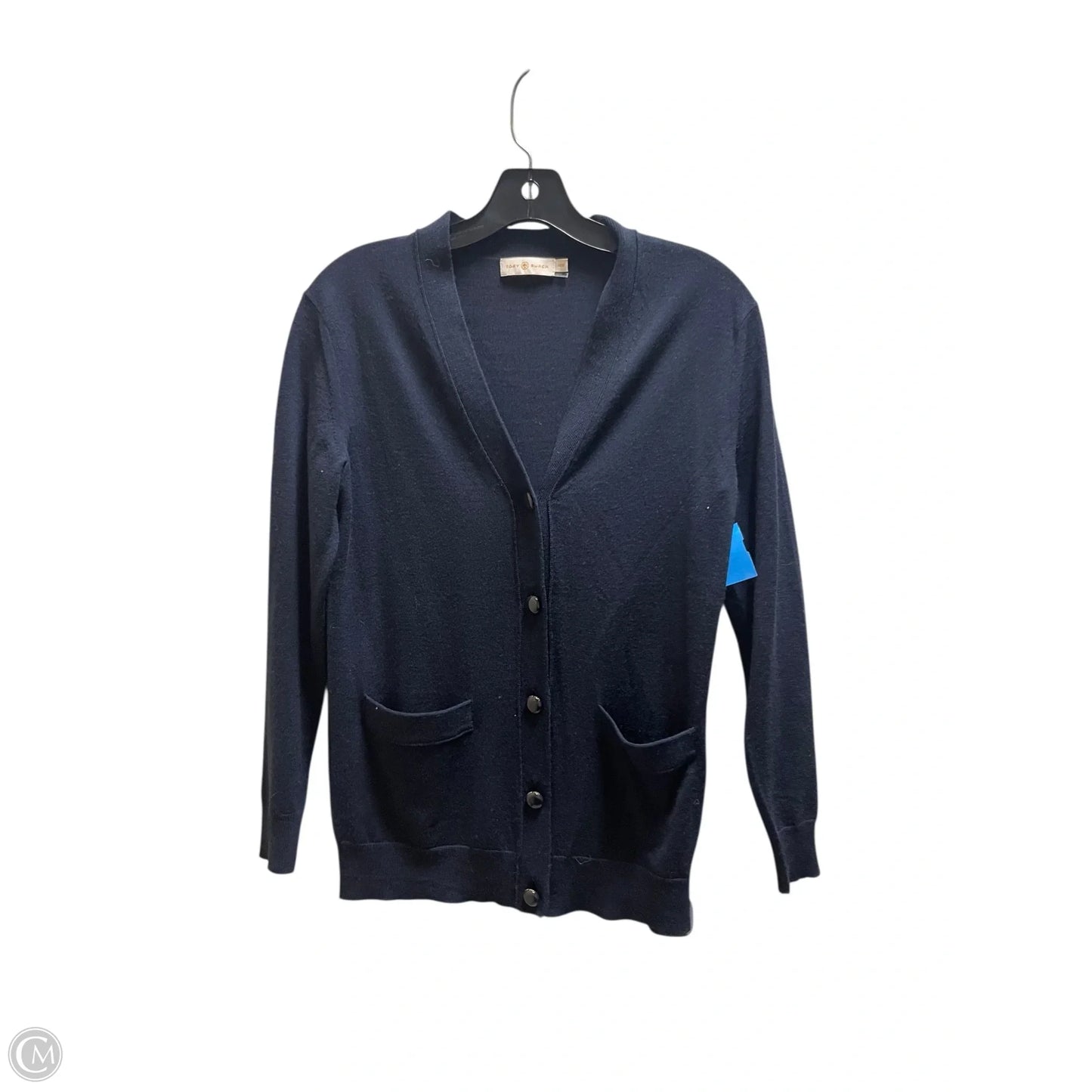 Sweater Cardigan Designer By Tory Burch In Navy, Size: Xs