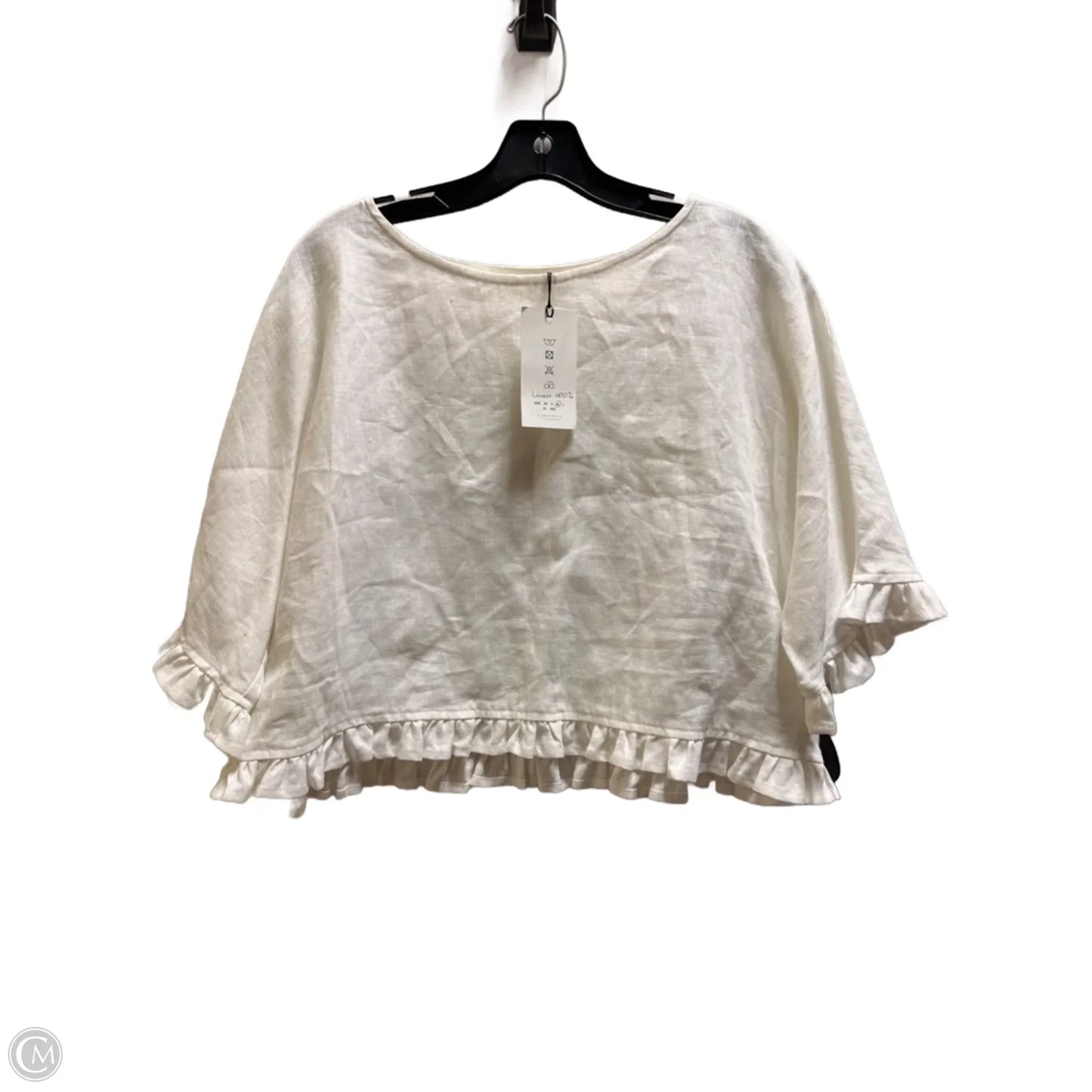 Top Short Sleeve By Clothes Mentor In White, Size: M