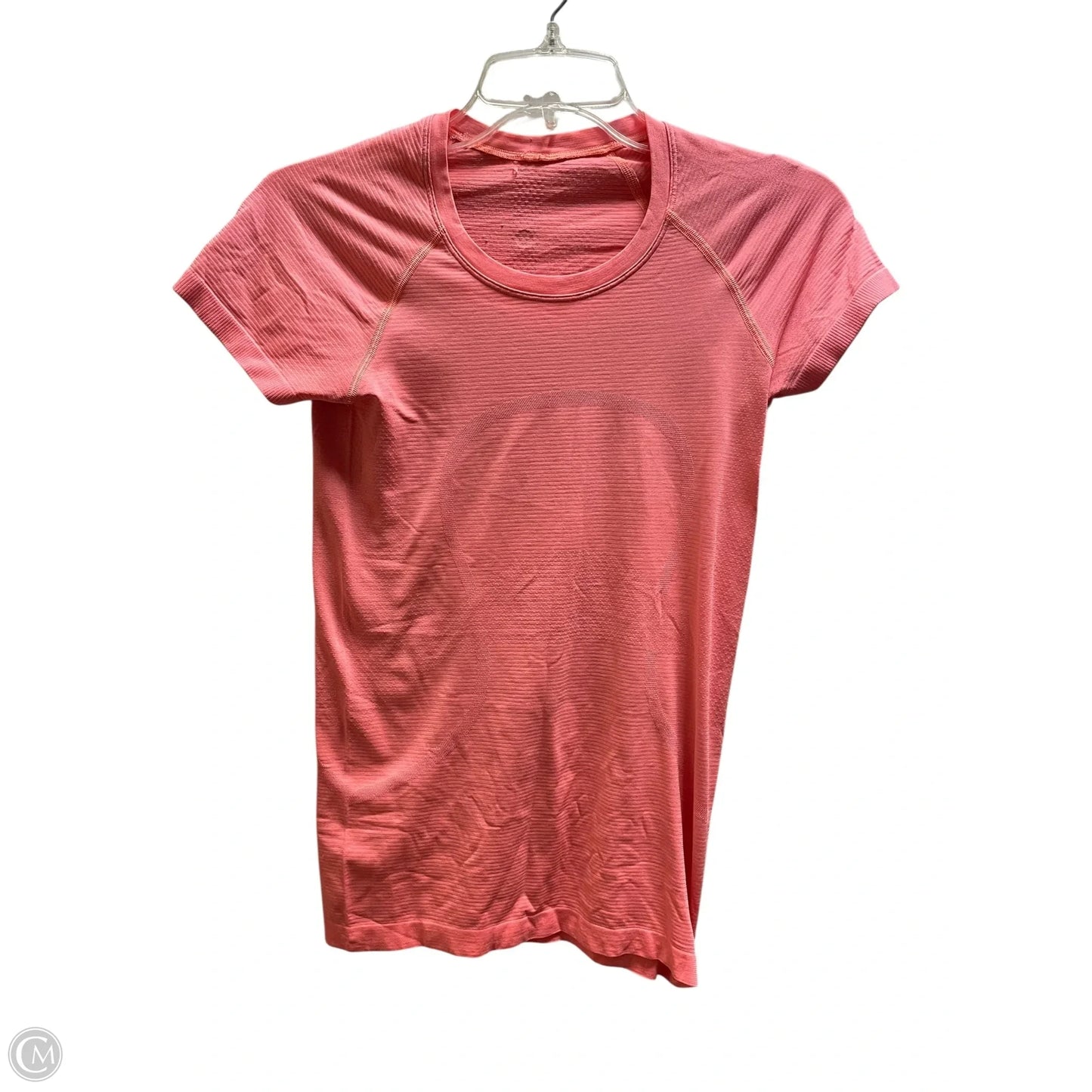 Athletic Top Short Sleeve By Lululemon In Pink, Size: 4