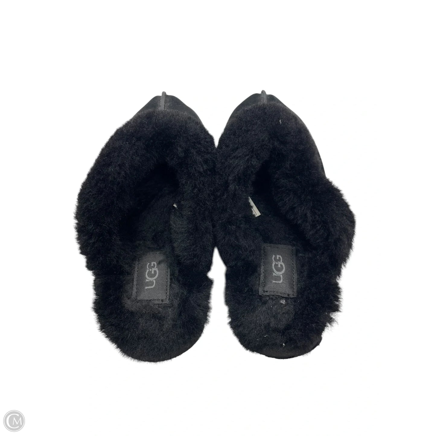 Slippers Designer By Ugg In Black, Size: 6