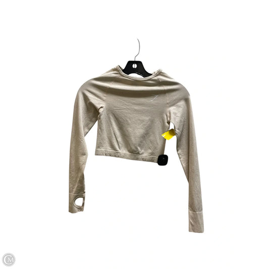 Athletic Top Long Sleeve Crewneck By Gym Shark In Beige, Size: Xs
