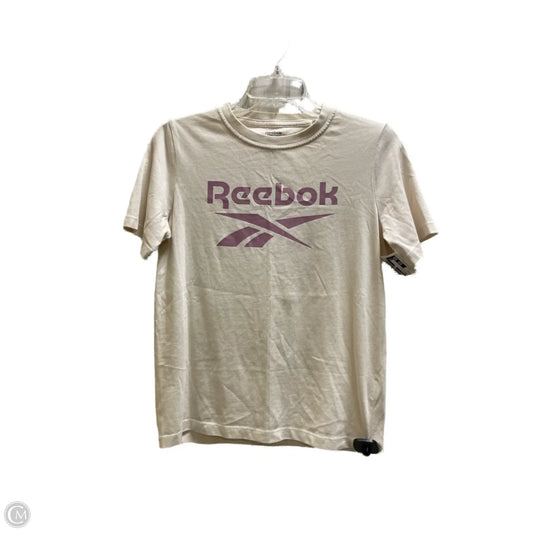 Top Short Sleeve By Reebok In Cream & Purple, Size: S