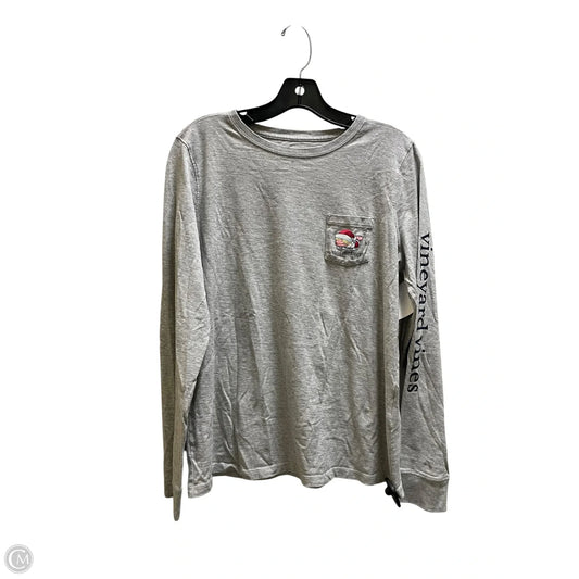 Top Long Sleeve By Vineyard Vines In Grey, Size: M