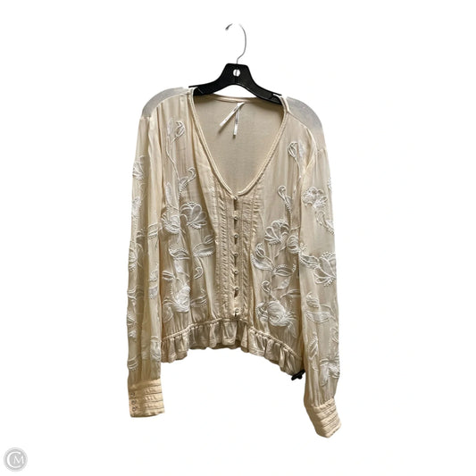 Top Long Sleeve By Anthropologie In Beige, Size: Xl