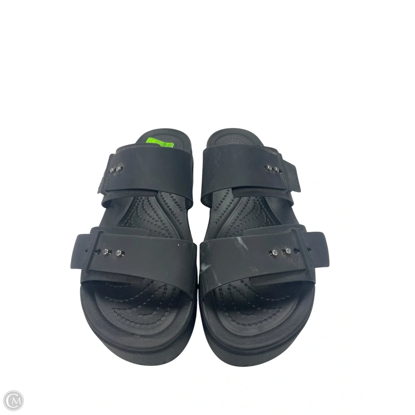 Shoes Heels Block By Crocs In Black, Size: 9
