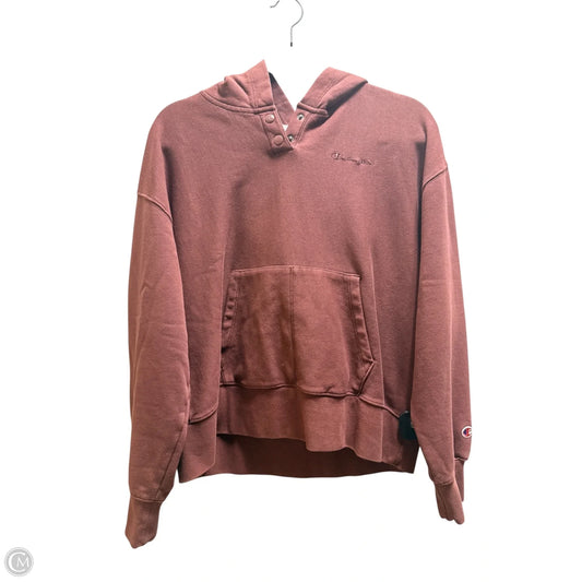 Sweatshirt Hoodie By Champion In Maroon, Size: L