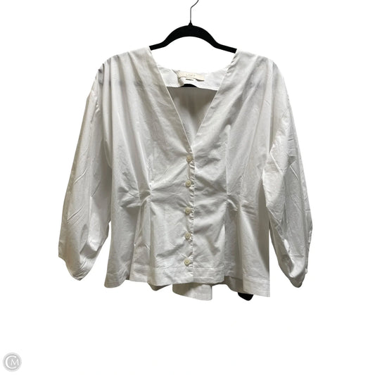 Top Long Sleeve By Loft In White, Size: M