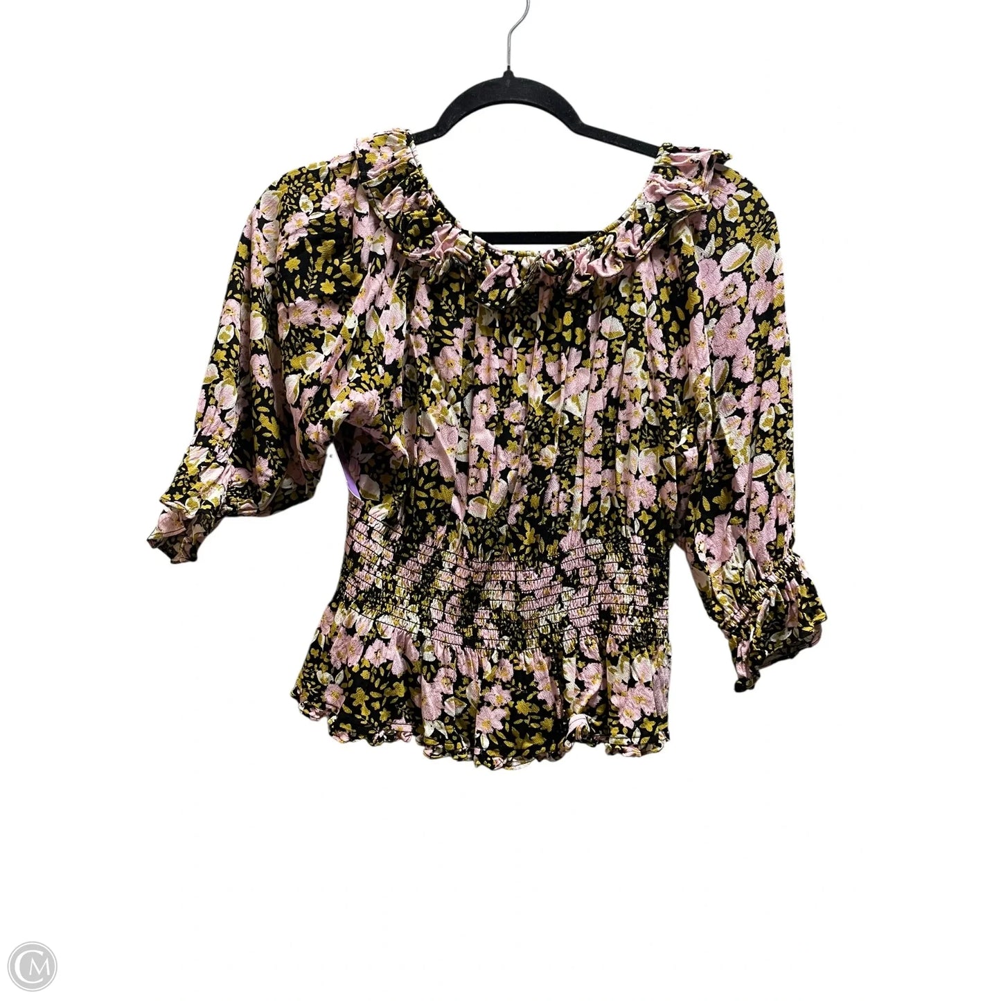 Top Short Sleeve By Free People In Floral Print, Size: Xs