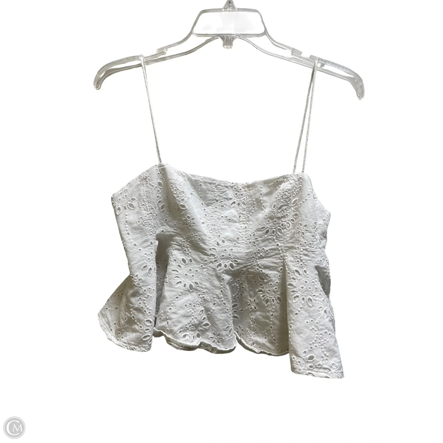 Top Sleeveless By Zara In White, Size: L