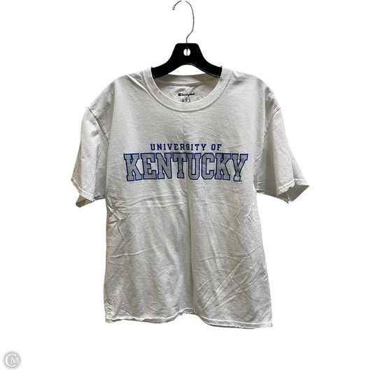 Top Short Sleeve By Champion In White, Size: L