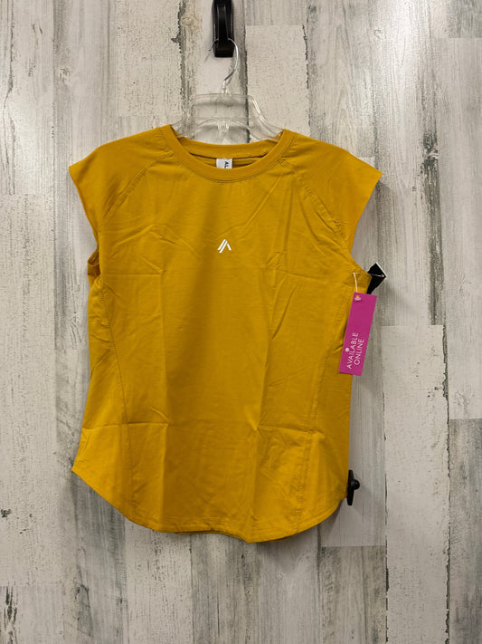 Yellow Athletic Top Short Sleeve Clothes Mentor, Size L