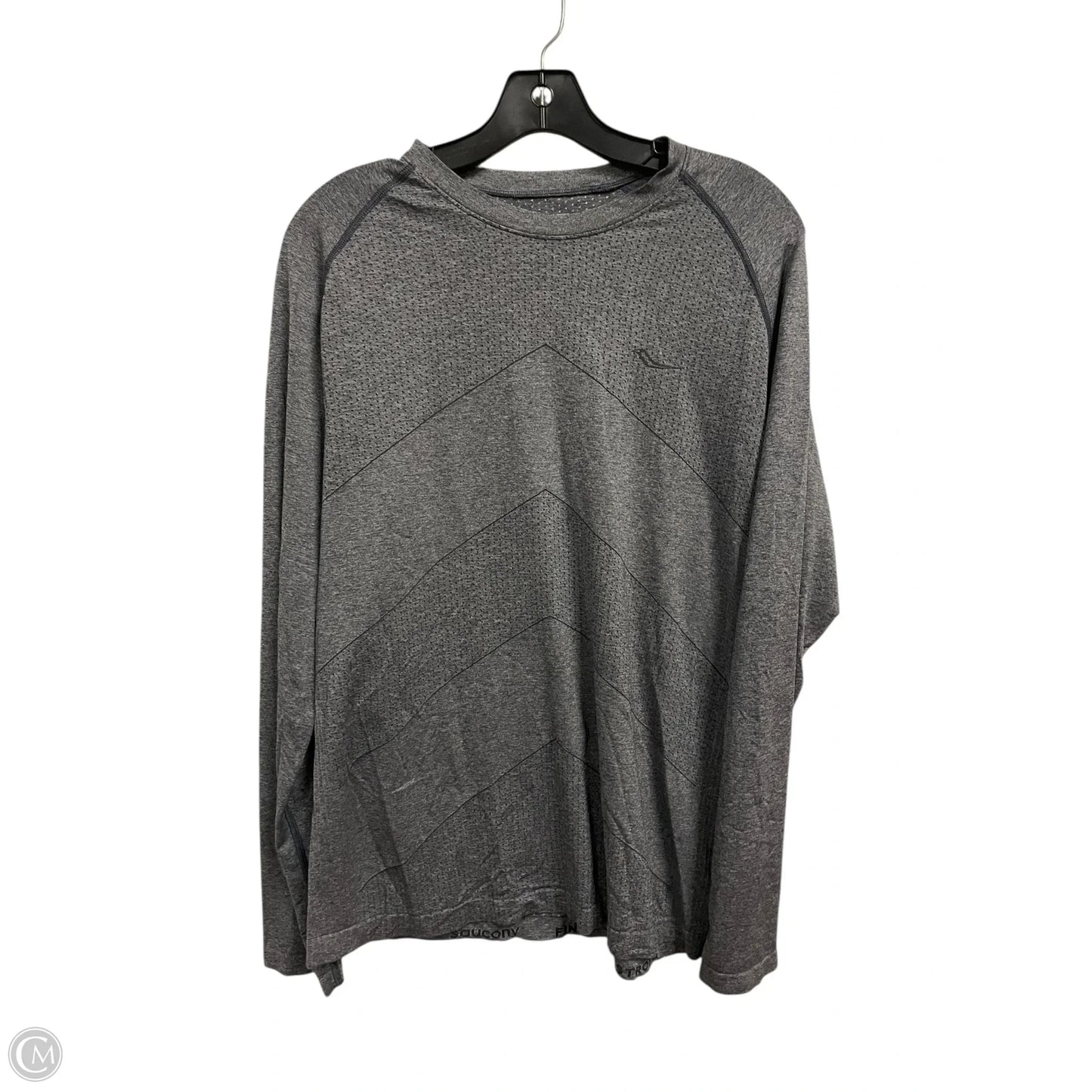 Athletic Top Long Sleeve Crewneck By Saucony In Grey, Size: L