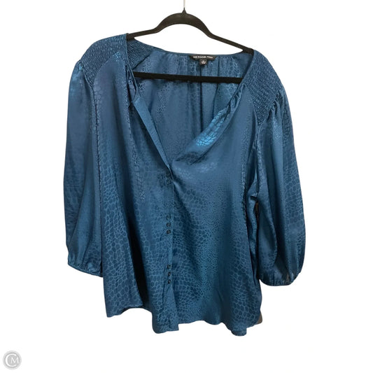 Top Short Sleeve By Zac And Rachel In Blue, Size: 2x