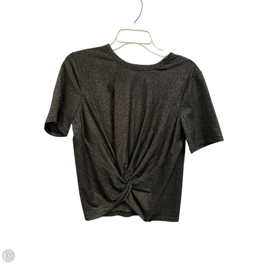Athletic Top Short Sleeve By Lululemon In Black & Gold, Size: 4