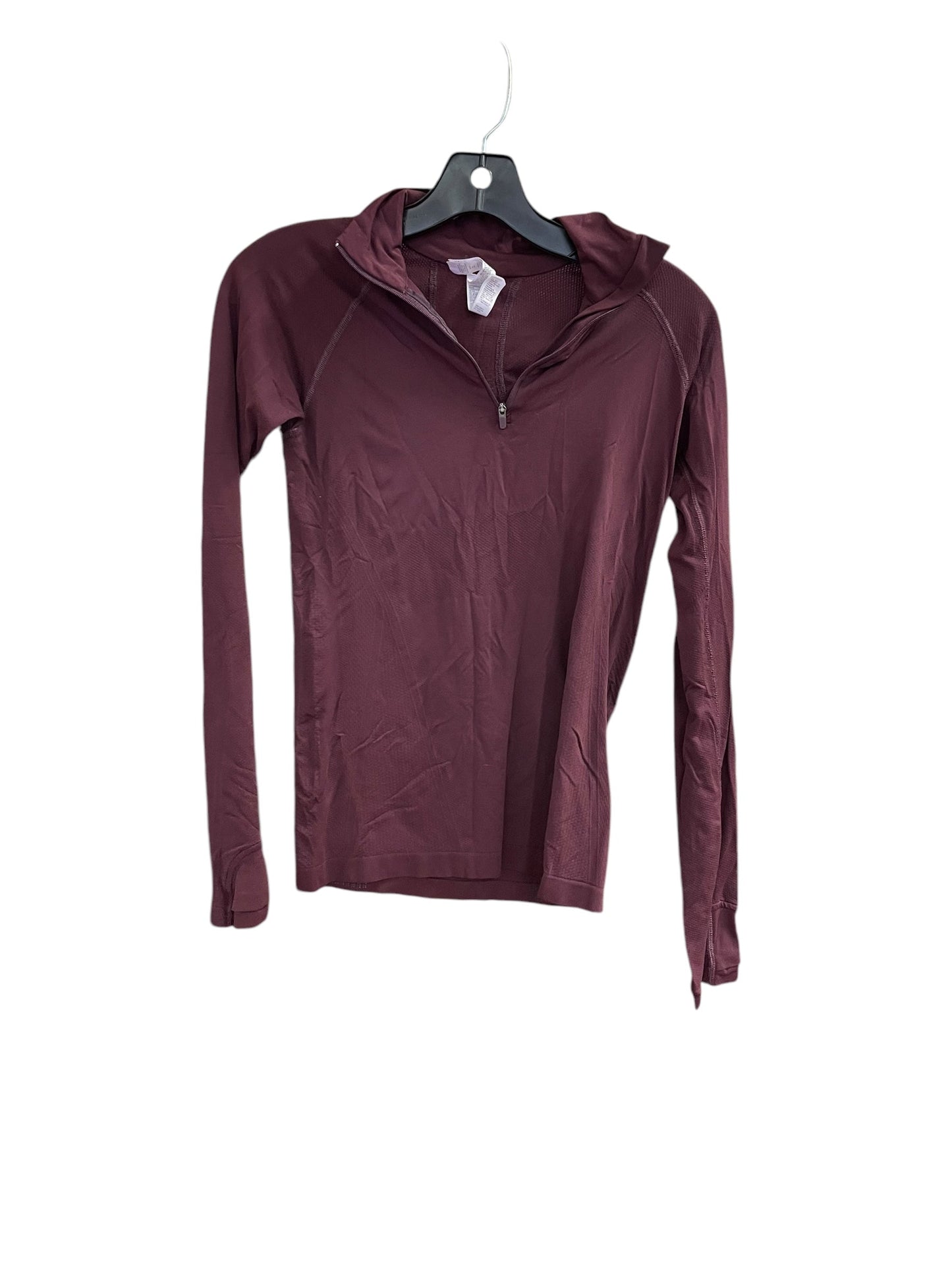 Athletic Top Long Sleeve Collar By Athleta In Maroon, Size: Xs