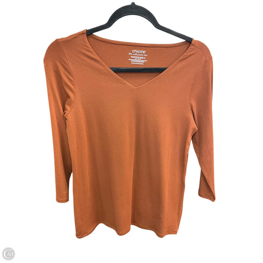 Top Long Sleeve By Chicos In Orange, Size: S