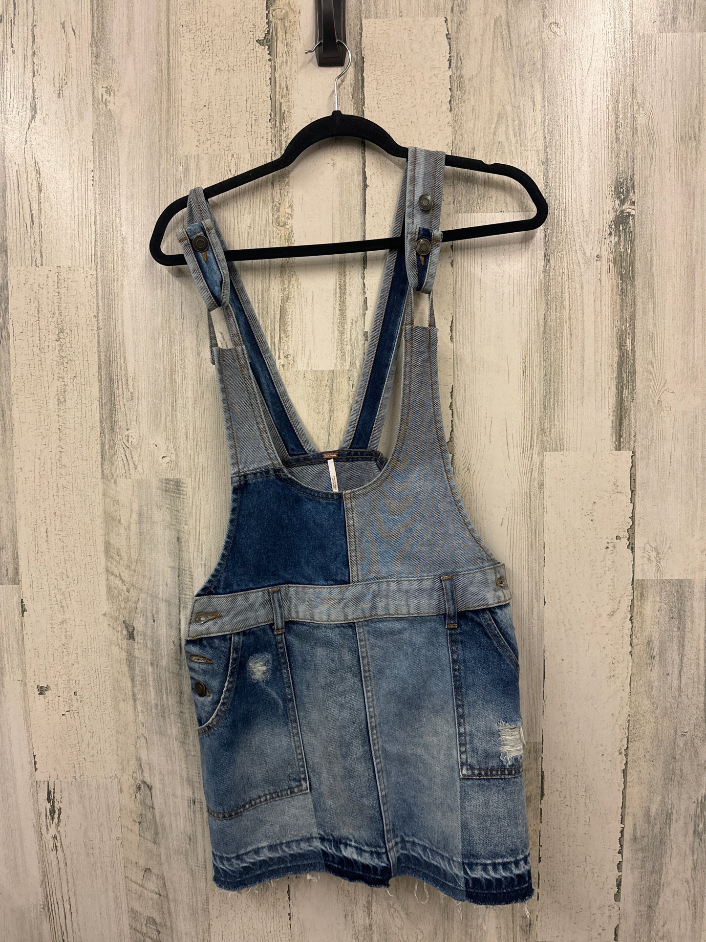 Blue Denim Shortalls Free People, Size 6