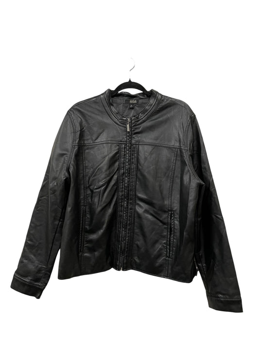 Jacket Moto Leather By Ana In Black, Size: 2x