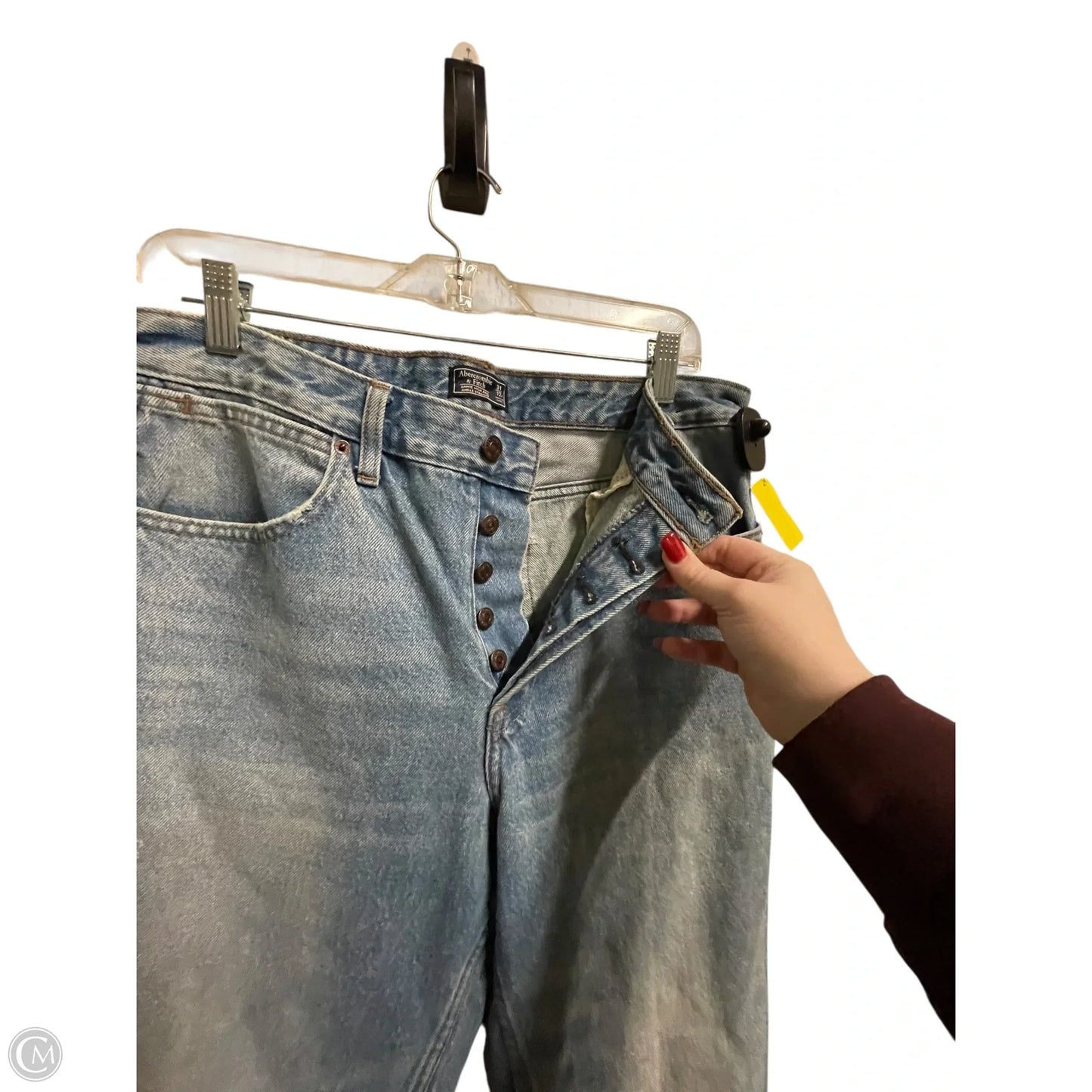 Jeans Straight By Abercrombie And Fitch In Blue Denim, Size: 12