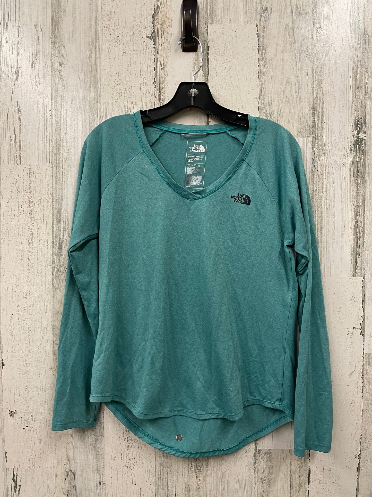 Athletic Top Long Sleeve Crewneck By The North Face In Teal, Size: M