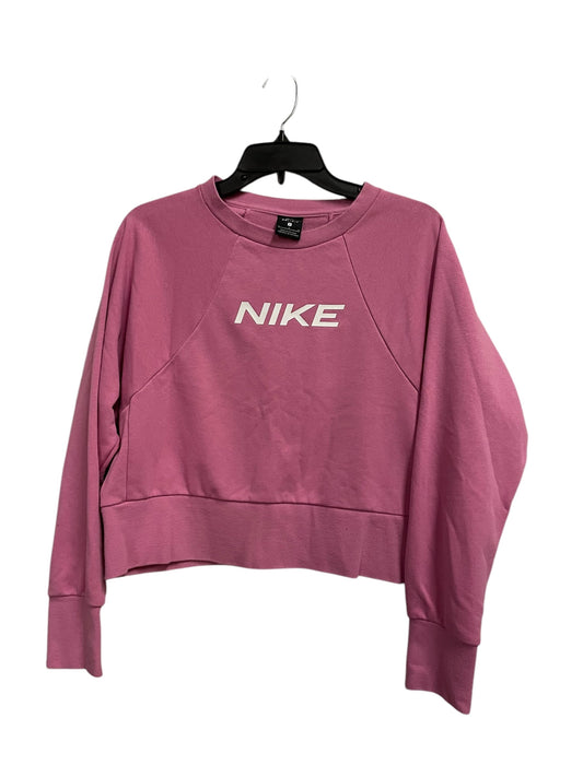 Athletic Top Long Sleeve Crewneck By Nike Apparel In Pink, Size: S