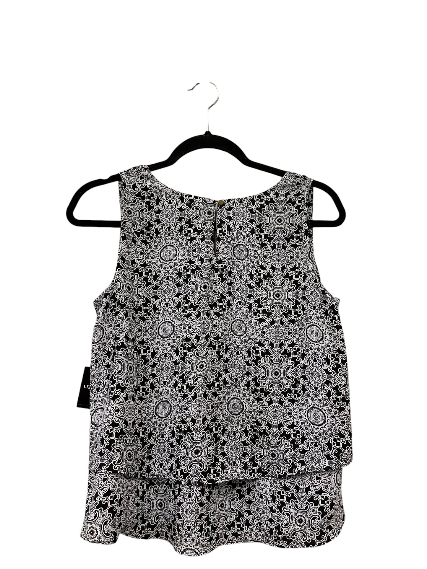 Top Sleeveless By Liz Claiborne In Black & White, Size: S