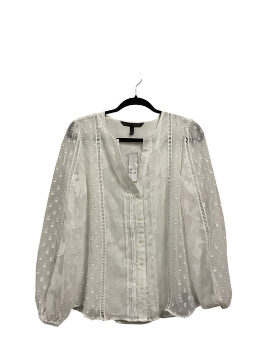 Top Long Sleeve By White House Black Market In White, Size: S