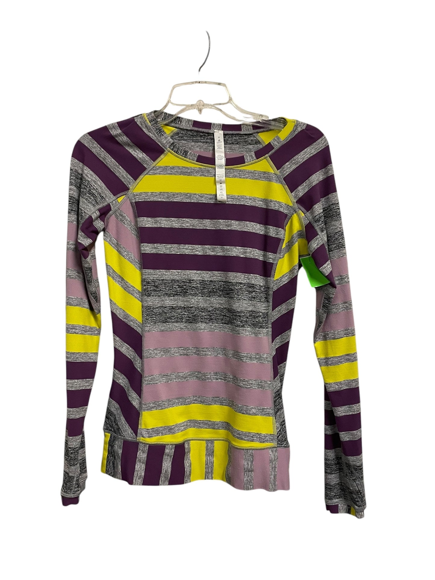 Athletic Top Long Sleeve Crewneck By Lululemon In Multi-colored, Size: 4