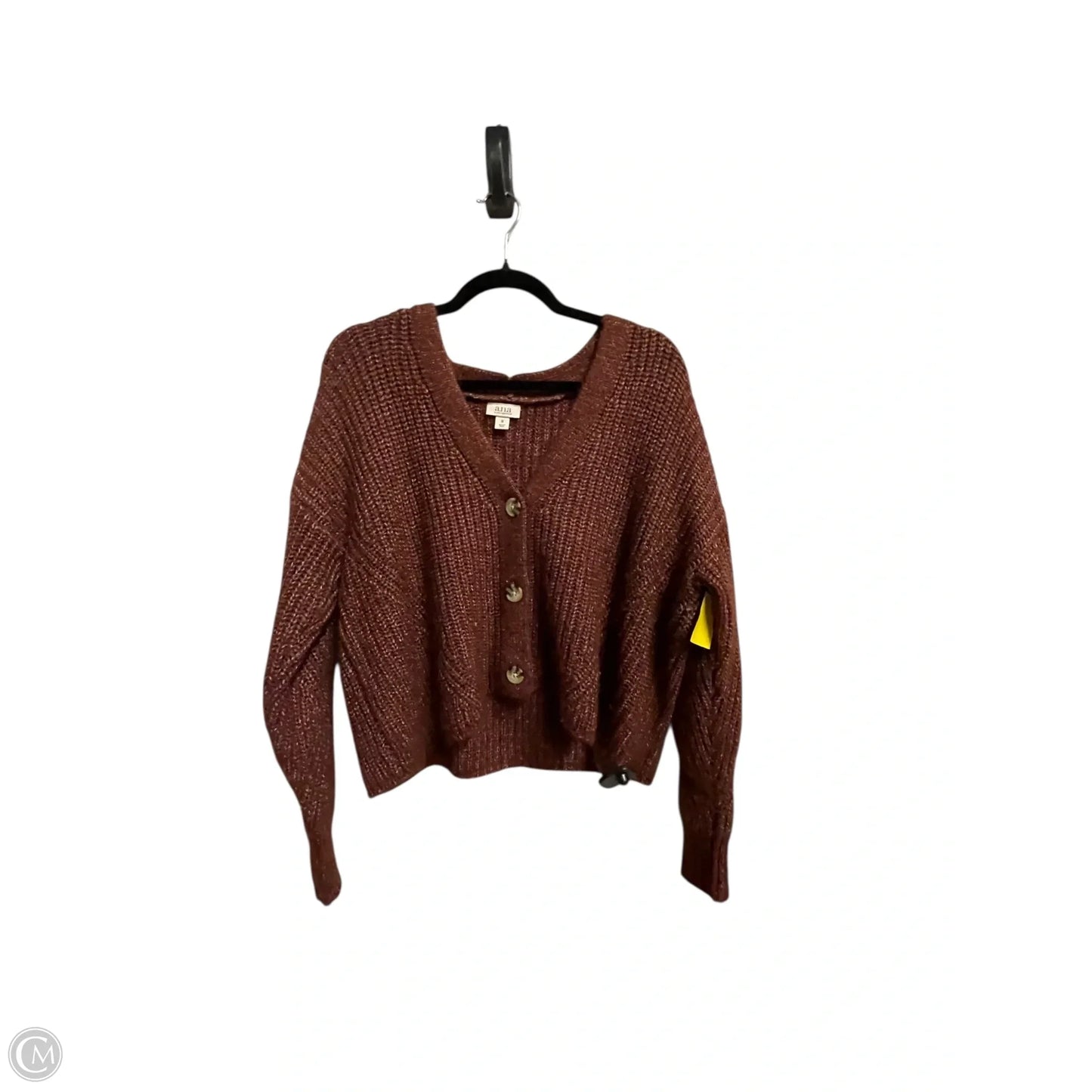Sweater Cardigan By Ana In Brown, Size: M