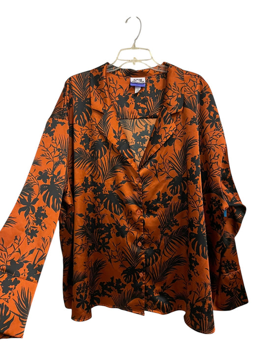 Top Long Sleeve By Clothes Mentor In Orange, Size: 3x