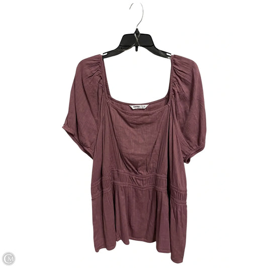 Top Short Sleeve Basic By Sonoma In Purple, Size: 2x