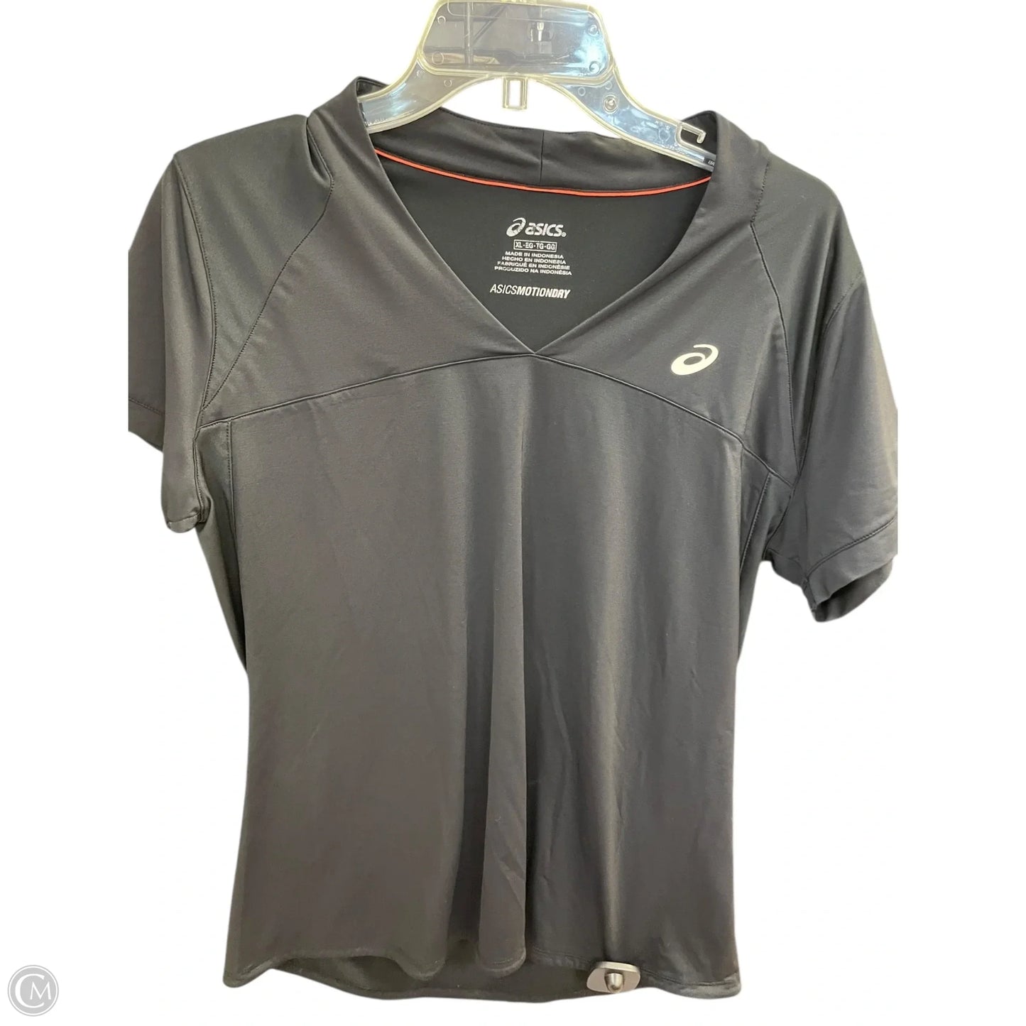 Athletic Top Short Sleeve By Asics In Black, Size: Xl