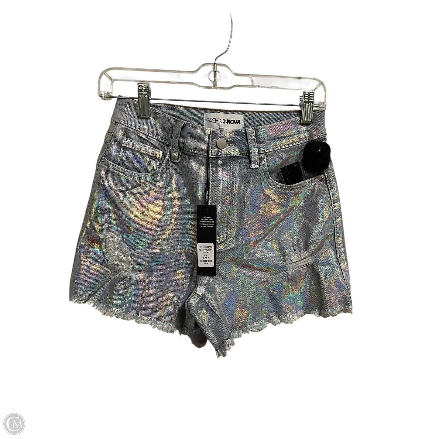 Shorts By Fashion Nova In Blue Denim, Size: 4