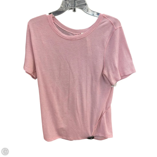 Athletic Top Short Sleeve By Lululemon In Pink, Size: 10