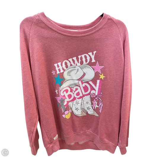 Sweatshirt Crewneck By Simply Southern In Pink, Size: M