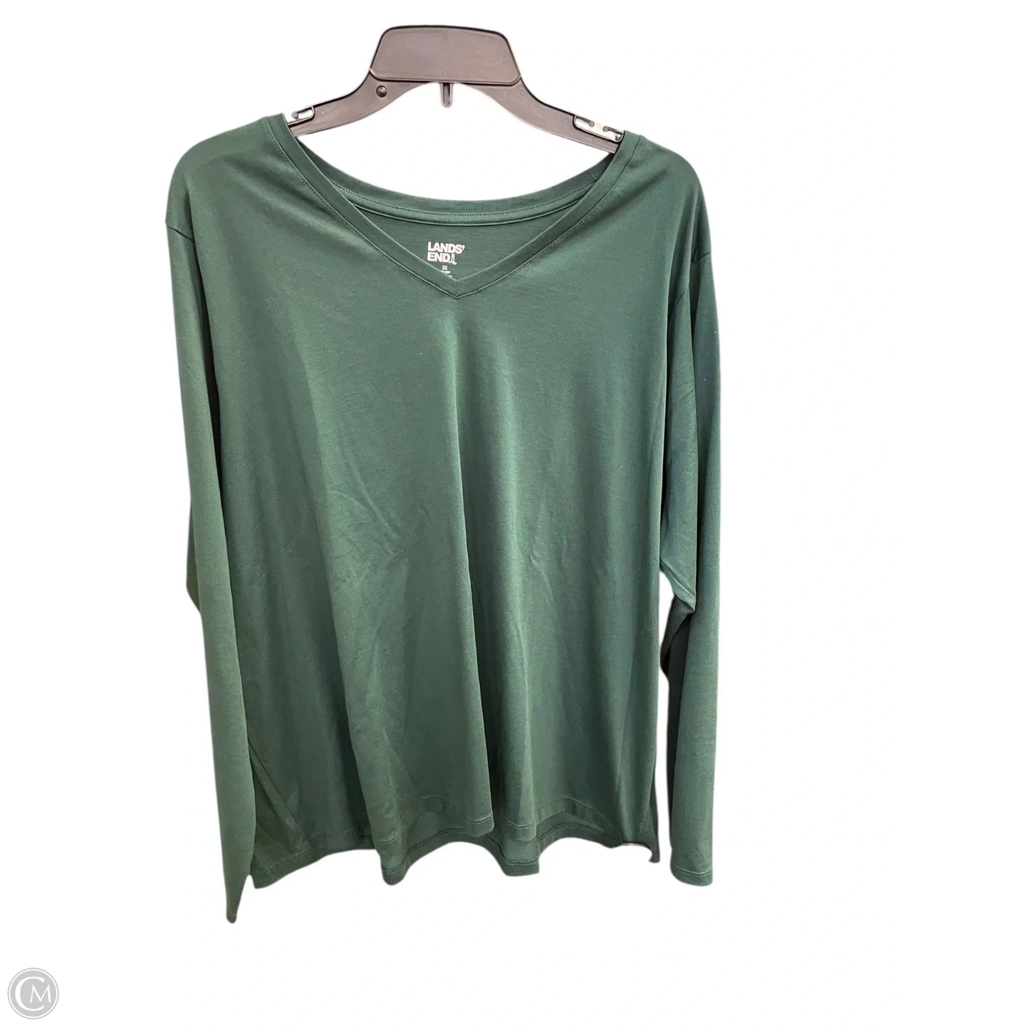 Top Long Sleeve By Lands End In Green, Size: 2x