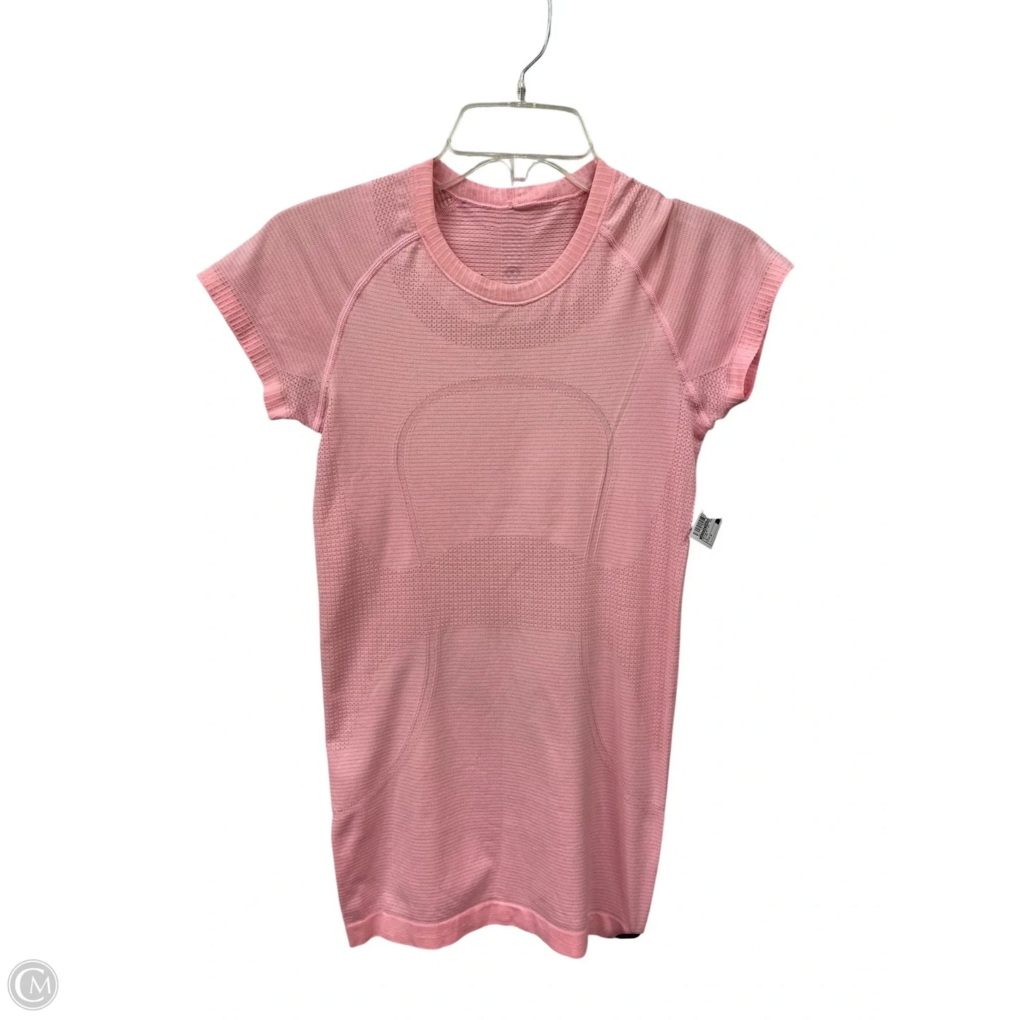 Athletic Top Short Sleeve By Lululemon In Pink, Size: 4