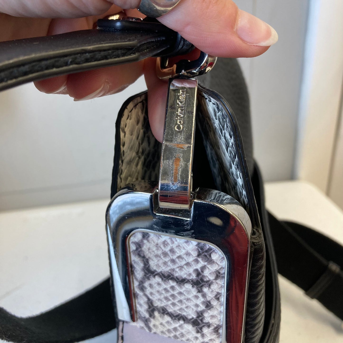 Crossbody Leather By Calvin Klein In Animal Print, Size:Small